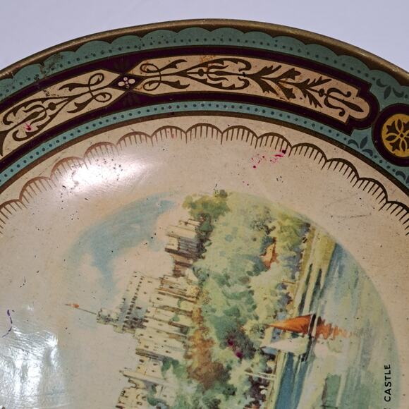 Baret Ware Vintage Regal Compote Tin Bowl Windsor Caernarvon Alnwick Castles - Picture 2 of 8